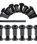 Zero Sweat Assembly M8x25mm Black Barrel Nuts And Heavy Duty Furniture Bolts 100 Pack for woodworking with hex socket screws.