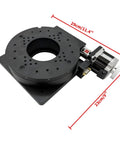 Pro Grade Hollow Shaft Worm Drive Motorized Rotary Index Table With Synced Step Driver for Dead Center Angular Positioning, 29cm diameter.