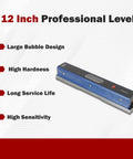 12 Inch Precision Level With Box For Machinists And Toolmakers, 0.0002 Inch Per 10 Inch Accuracy, Carbon Steel Construction