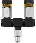 2-Way 360 Degree Swivel Air Hose Splitter With Universal Couplers And Industrial Plug Lets You Run Two Air Tools From One Line Without Downtime 300 PSI Capacity Durable Tangle-Free Motion
