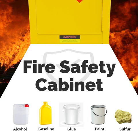 42 Gallon Flammable Safety Cabinet Built Tough As Nails With Fireproof Double Wall Steel Heavy Duty Yellow Locker For Shop Warehouse And Garage Trusted Storage For Solvents Lacquer And Acetone