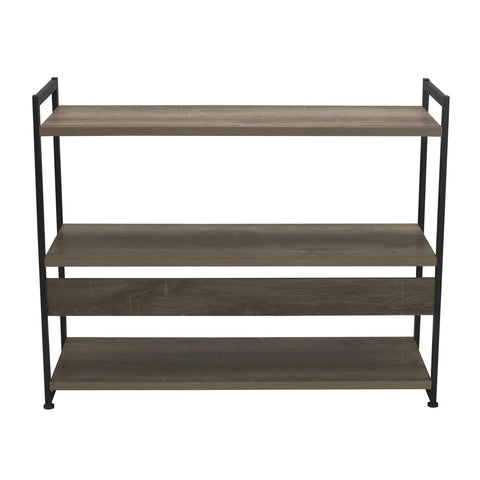 Straight Up Quality 3 Shelf Open Storage Bookshelf With Oak Rustic Wood Grain Laminate Shelves And White Steel Frame Heavy Duty Home Organization Game Changer Flex Your Cozy Living Room Setup