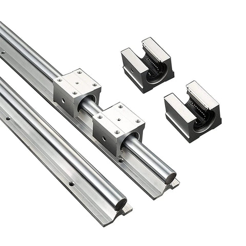 Rock Solid Linear Rails And Bearings 2200mm SBR16 2 Pack With 4 SBR16UU Carriage Blocks for CNC routers and machinery