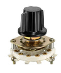 Band Selector Rotary Switch One Pole Five Position With Knob Deck Mount 9.7mm Mount Hole 6mm Shaft 0.46 Inch Shaft Length