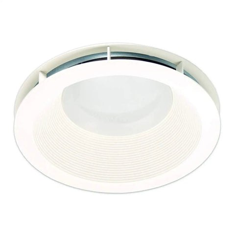Recessed Exhaust Bath Fan With LED Light, 80 CFM, Energy Star DC Motor, showing round ceiling mount with white trim