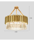 Crystal Led Pendant Lights Living Room Dining Bedroom Gold Plating Metal Hanging Lamp Indoor Lighting Lamparas Fixture,Beautiful, 55cm diameter.