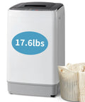 Fully Automatic Portable Washing Machine With Built In Drain Pump And Hands Free Spin Cycle, 17.6 lbs capacity for compact spaces.