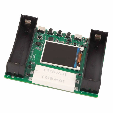 Pro Grade Battery Internal Resistance Tester With 1.77 Inch LCD Display Auto Charging And Discharging Modes For Lithium Battery Capacity Voltage Current And Power Measurement circuit board with LCD and battery holders
