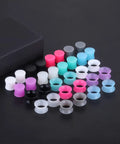 Silicone Ear Plugs Gauge Stretching Kit for Ear Piercings and Lobe Stretchers, 32 Pieces, Sixteen Pairs in Mixed Colors