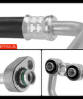 Solid A/C Suction And Discharge Line Hose Kit For Dodge Ram 2500 3500 2006 2007 2009 5.9L 6.7L Diesel detailed connection view