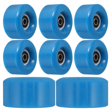 Navy Pu Quad Roller Skate Wheels Set With Wrench 8 Pieces Replacement Wheels for Inline and Quad Skates Durable Outdoor Skate Parts