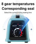 Top Shelf 12 Inch Manual Pulse Sealer Heavy Duty All Steel Gear For Plastic And Shrink Bags Adjustable Temperature Dial, control panel view.