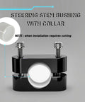 Steering Stem Bushing And Collar Kit For Yamaha ATVs showing aluminum collar and stainless screws, close-up view.