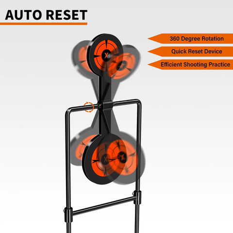 Auto Reset Double Spinner Target Set For Centerfire Handguns Up To 44 Magnum Three Eighths Inch Thick Solid Steel spinning target