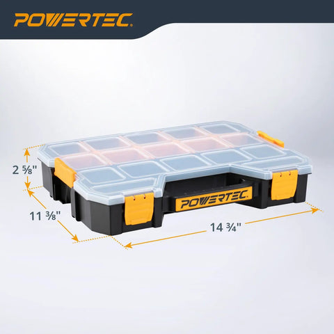 Stackable Tool Box Organizer With Removable Dividers Creating Up To 17 Compartments Interlocking And Portable Design 2 Pack