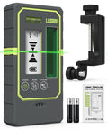 Laser Detector for Line Lasers With Pulse Mode, Dual LCD Display, Backlit Readout, 164 Ft Range, Adjustable Speaker, Bubble Level, Clamp Included