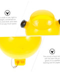 Close-up of two pack portable three tone pigeon training whistles showing yellow plastic body and black nozzles.