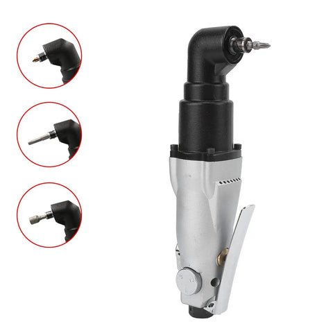 Pro Industrial Grade Badass Air Powered Impact Wrench Featuring Ultra Rugged Dual Hammer Operation And Smooth Speed Tuning, side view with interchangeable bits.