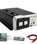 Heavy Duty 2000 Watt Pure Sine Wave Power Inverter Runs 12 Volt DC Straight To 120 Volt AC With Dual USB Ports And Crisp LCD Dial