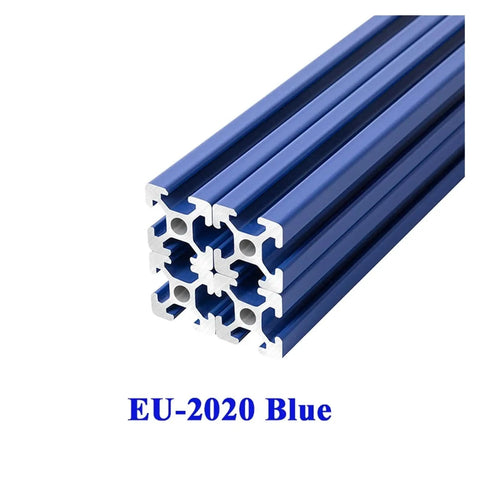 Tough As Nails 2020 T Slot Aluminum Extrusion Profile With Smooth Blue Anodized Finish For Heavy Duty Cnc 3D Printer Frames And Diy Builds That Crank Out Pro Perfection On Any Rig, showing blue anodized 20x20mm profile.