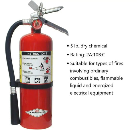 Heavy Duty 5Lb Abc Dry Chemical Fire Extinguisher Ul Approved 2A 10Bc Rating Marine Grade Aluminum Valve Solid Vehicle Mount Bracket Top Shelf Safety Gear For Daily Commutes And Road Trips