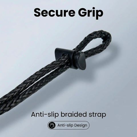 Close-up of hand braided UHMWPE rope with anti-slip design for Three Pack Climbing Stick Aider for Hunting Daisy Chain Single Step Aider Hand Braided Lightweight Rope Ladder for Tree Stand Heavy Duty Load Up to 1700 Lbs Outdoor Safety Climbing Gear.
