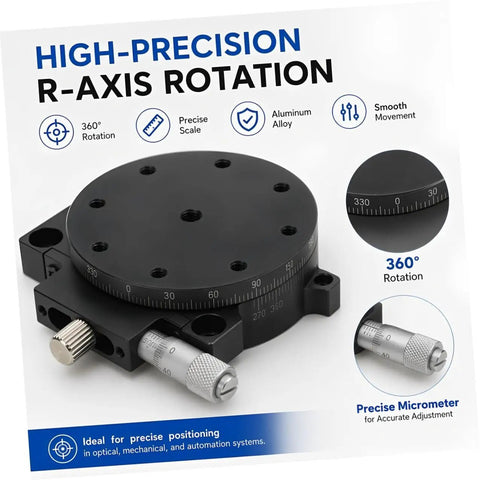 Insanely Steady Manual Precision Rotation Stage With Hella Smooth 60mm Aluminum Base And Ridiculously Precise Dial Control for adjustment