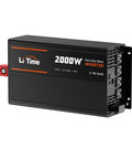 Beefed Up 2000W Pure Sine Wave Inverter with Remote Control 12V DC to 120V AC shown with ports and AC outlets