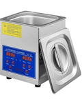 Heavy Duty 2L Ultrasonic Cleaner For Vinyl Records, Jewelry Watch And Glasses Cleaning with digital controls and stainless steel build.