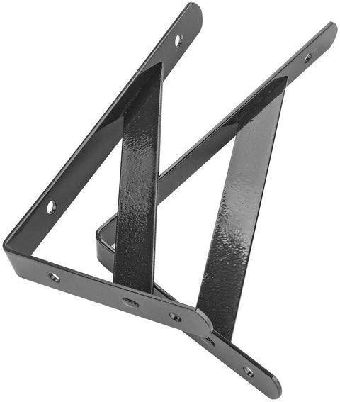 Heavy Duty Shelf Brackets Six Pack Black L Corner Braces 4 By 6 Inch 90 Degree Floating Shelves Mounts, triangular design