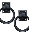 Dual Motion Matte Black Sliding Barn Door Pull Handles 3-3/4 Inch With 180 Flip And 360 Rotation Lie Flat Flush When Not In Use Heavy Duty Zinc Gate Pulls For Hallways Bifold Doors Garage And Garden Fence