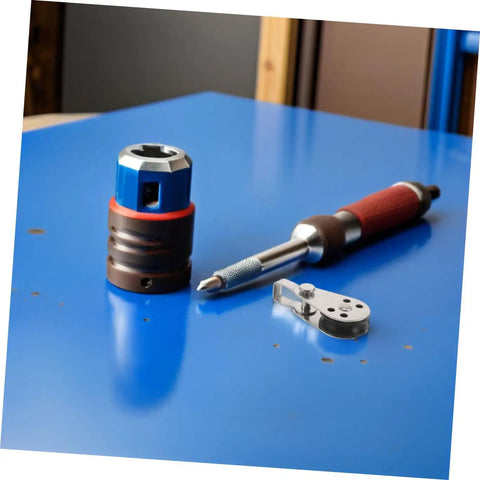 Beefy Stainless Steel Bearing Pulley Blocks 4 Pack With Swivel Heavy Duty Marine Pulleys on blue table with tools
