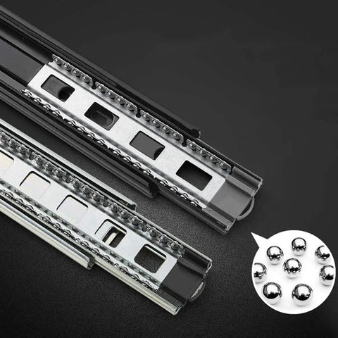 Beefy Heavy Duty Drawer Slides With Soft Close And Push To Open 3 Fold Full Extension Rails for Cabinets and Trucks
