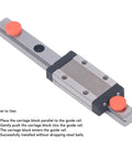 Miniature Linear Guide Rail With Bearing Steel Carriage Block 100mm Motion Guide For CNC Tools And 3D Printers shown with instructions