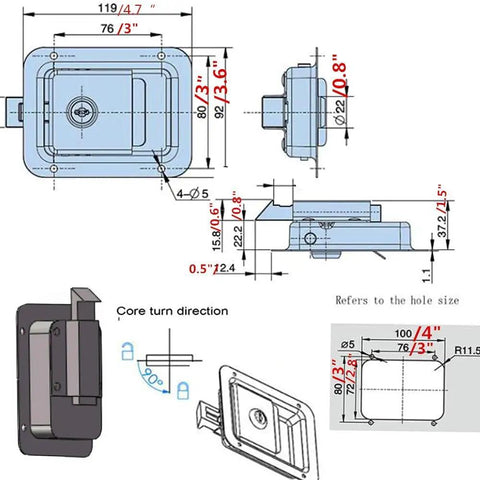 Heavy Duty Stainless Steel Trailer Paddle Latch Pair Includes Rock Solid Key Lock For RV Trucks Trailers And Tool Boxes With Gasket Seals That Block Moisture Dust And Grime Completely