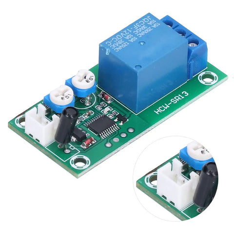 DC 12V Vibration Sensor Module With Adjustable Sensitivity And Time Delay Switch For DIY Alarm Systems, green PCB relay board