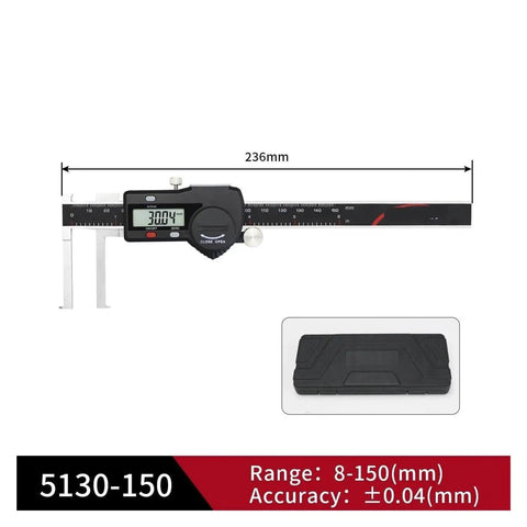 Inner Caliper 8-150/13-200/15-300mm Digital Vernier Gauge(8-150mm) with LCD display measuring at 300.04mm.