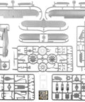 One Forty Eight Scale F4B Four US Marines Aircraft Model Kit Replica New In Box Grey No Glue Or Paint Included parts layout