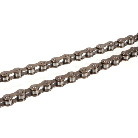 Heavy Duty Roller Chain For Single Speed Electric Side Drive Bike Transmission, metal, 1 meter length, shown in close-up.