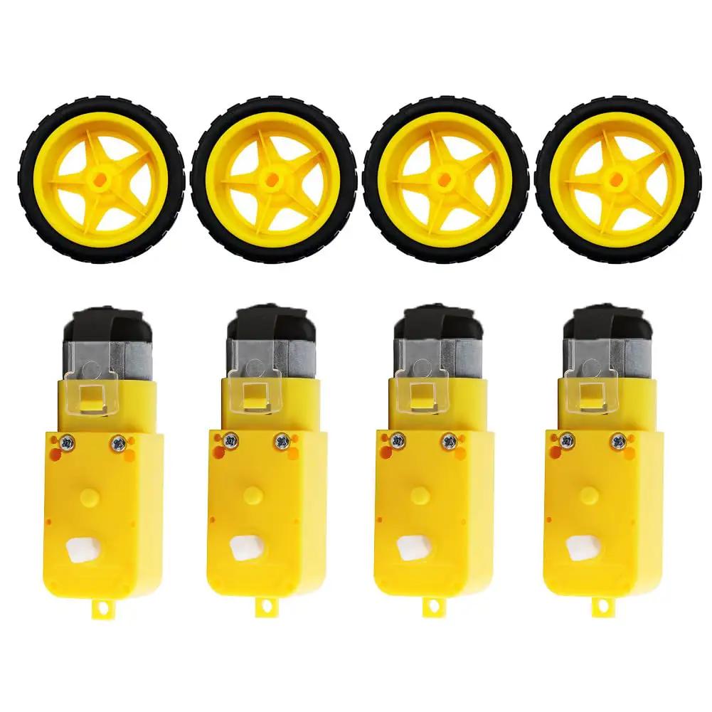 Four Pack DC Gearbox Motors 1:48 Ratio 3-6V 90-200 RPM ✓