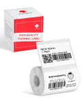 Heavy Duty Thermal Sticker Label Paper For M120 M110 M220 M250 M150 Label Makers showing 230 labels roll and box.