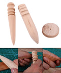 Multi Size Wood Leather Edge Burnisher And Slicker Set, solid unfinished polish sticks for zero varnish transfer close up.