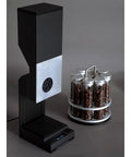 Premium Coffee Bean Counter Dispenser Offers Single Dose And Continuous Modes For Cafe Pros Hella Accurate Preset Dosing Up To 1kg Capacity smooth design with storage.