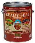 Eight One Gallon Containers Of Mission Brown Exterior Wood Stain And Sealer Delivers No Fuss Coverage With Slick Drying Power For A Long Lasting Deck Transformation That Beats Common Peeling Woes displayed in a can.
