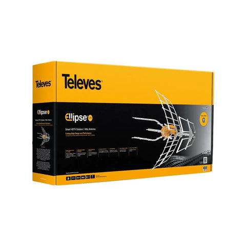 Ellipse Mix 148883 Beefed Up Amplified HDTV Antenna box packaging with Built In TForce Preamplifier and FM LTE 4G 5G filtering