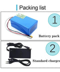Heavy Duty Ev Lithium Battery Pack With Built In Bms Plus Charger For Electric Scooter Moped Motorcycle 36V 48V 60V 15Ah 50Ah packaging with battery pack and charger.