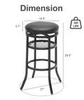 Swivel Industrial Shop Stool With Mesh Storage And Footrest 360 Degree Swivel, Heavy Duty Round Metal Bar Stool dimensions