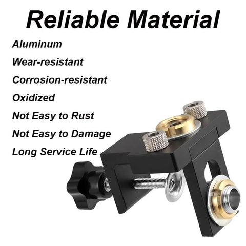 Heavy Duty Pocket Hole Jig Kit For Carpentry And Woodworking Joinery With Aluminum Drill Guide showing durable aluminum parts and features.