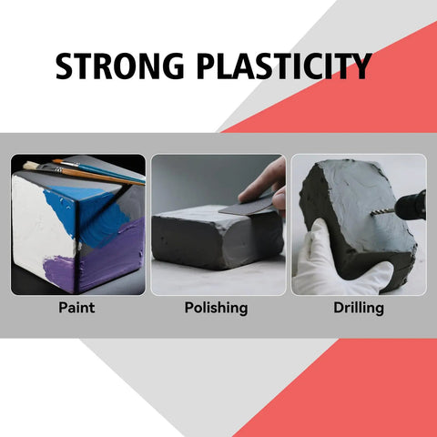 Epoxy Sculpt Clay 2 Part Putty For Modeling And Repairing Self Hardening Epoxy Clay in Natural Color showing painting, polishing, drilling