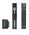 Rock Solid Linear Rail Stage With Nema 17 Motor Drive Kit For Sliding Table And CNC XYZ Axis Router 150mm Stroke Self Lock Precision Micro Positioning For 3D Printing And Milling, black aluminum rail stage and driver